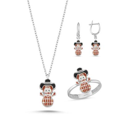 YerFıstığı Rodyum Kaplama Gümüş Takım 1136