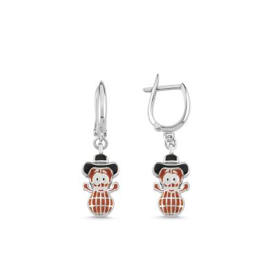 Yerfıstığı Rodyum Kaplama Gümüş Küpe 226