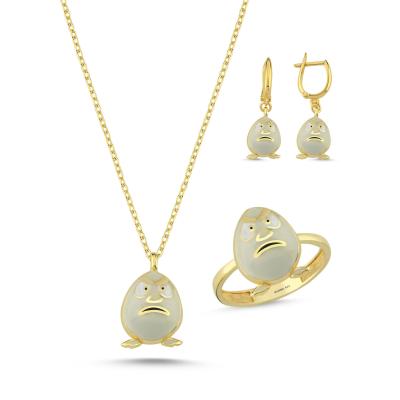 Yumurta Altın Kaplama Gümüş Takım 1037