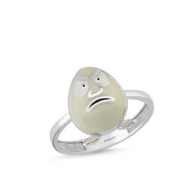 Yumurta Rodyum Kaplama Gümüş Yüzük 538