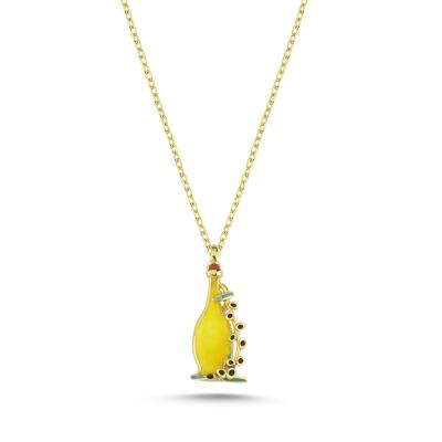 Zeytinyağı Altın Kaplama Gümüş Kolye 139