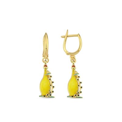 Zeytinyağı Altın Kaplama Gümüş Küpe 239