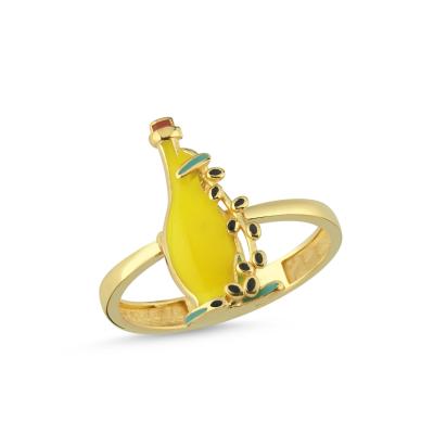 Zeytinyağı Altın Kaplama Gümüş Yüzük 639