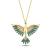 Yeşil Taşlı Anka Kuşu Altın Kaplama Kolye GM89